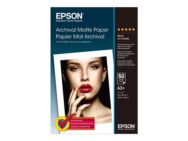 EPSON MATTE archival papier inkjet 192g/m2 A3+ 50 feuilles pack de 1