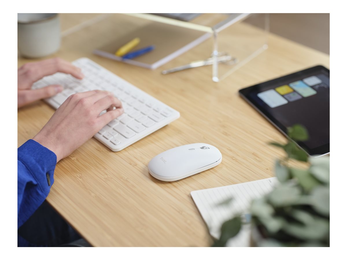TRUST Pack clavier & souris sans fil LYRA Bluetooth - blanc (FR)