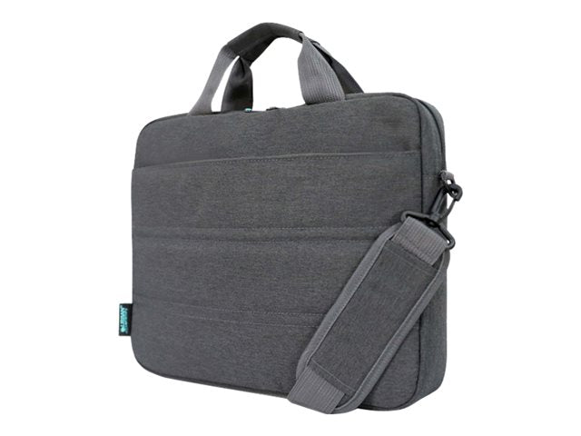 URBAN FACTORY URBAN FACTORY Toploading bag made of recycled Nylon r-PET Reinforced notebook compartment Flat front pocket with zip Back patch