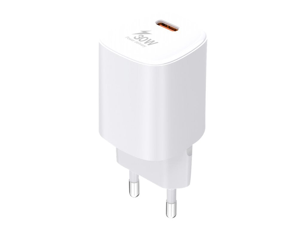 URBAN FACTORY URBAN FACTORY CYCLEE ECO Chargeur USB-C 30W GaN en plastique recyclé R-PC Version EU Blanc