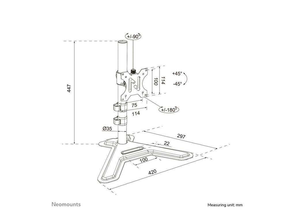 NEOMOUNTS NERO Single monitor stand 10-32p