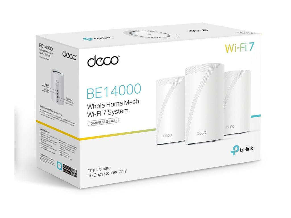 TP-LINK TP-LINK Système Wi-Fi Mesh pour toute la maison BE14000 Deco BE68 pack de 3 UE MT7988D + MT7995A + MT7976DA + MT7977A + RTL8261BE