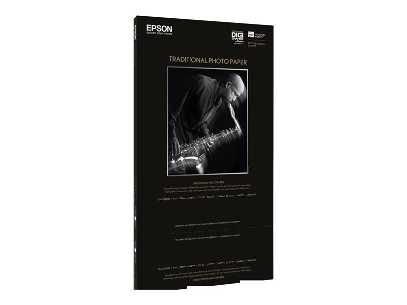 EPSON S045052 Traditional photo papier inkjet 330g/m2 A2 25 feuilles pack de 1