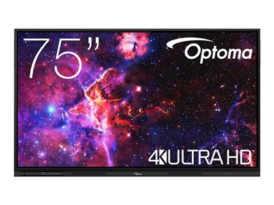 OPTOMA 3753RK ENI 75p - 4K UHD 3840x2160 multitouch 40pts android/50pts Win - 450cd/m2 8Go/64Go 6ms haut-parleurs