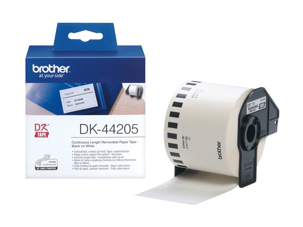 BROTHER P-TOUCH DK-44205 removable blanc thermal papier 62mm x 30.48m