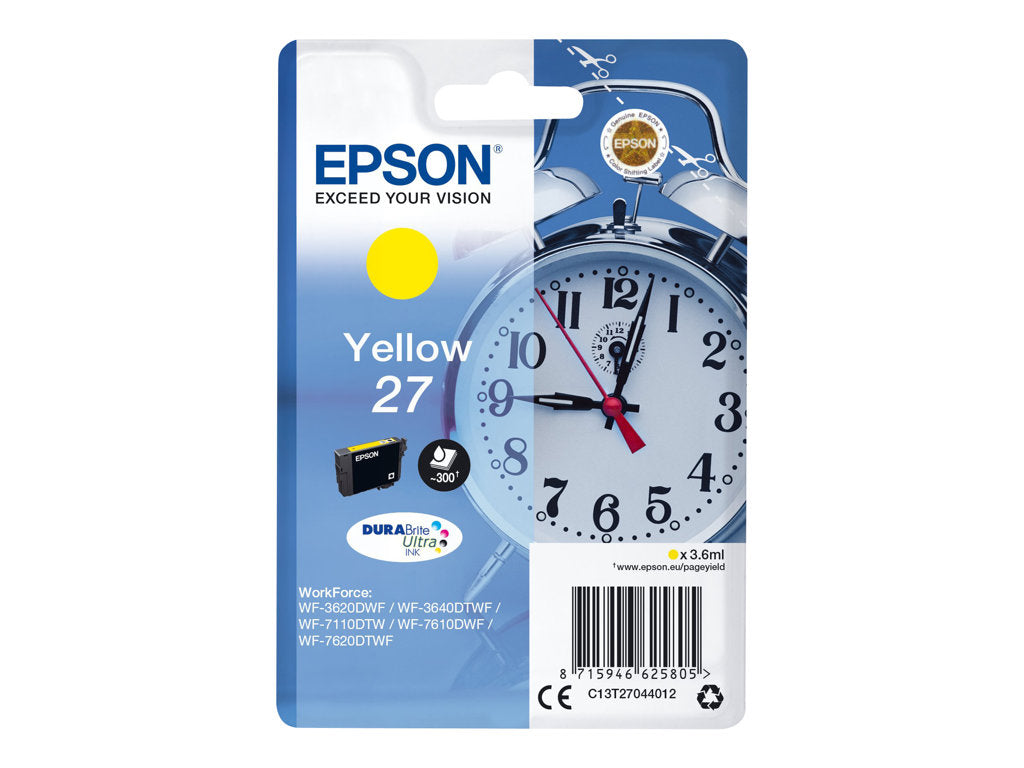 EPSON 1LB 27 ink cartridge yellow standard capacity 3.6ml 350 pages 1-pack blister without alarm - DURABrite ultra ink