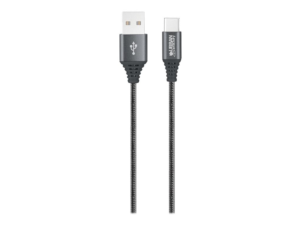 URBAN FACTORY BRAIDEE CABLE EN NYLON TRESSE USB-C 1.50M