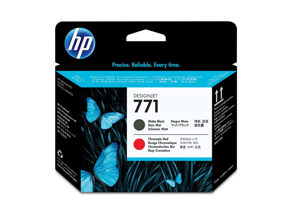 HP 771 original printhead CE017A matte black and chromatic red standard capacity 1-pack