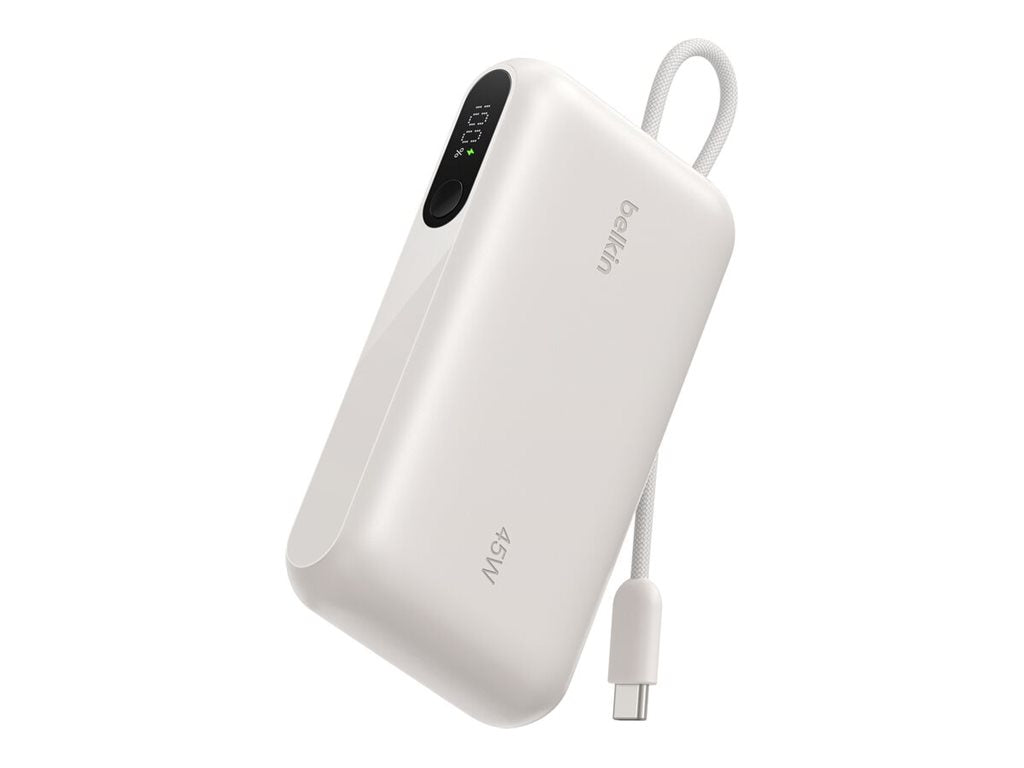 BELKIN BOOSTCHARGE 10k PD45w Display PowerBank with Integrated Cable 1A1C Sand