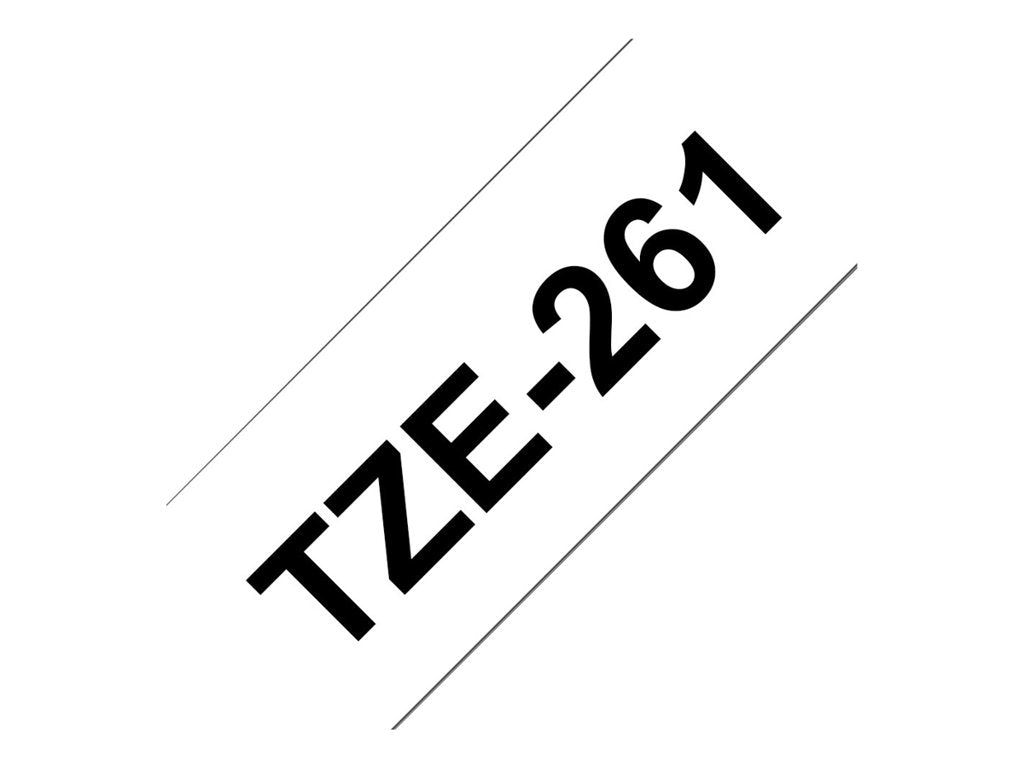 BROTHER P-TOUCH TZE-261 noir sur blanc 36mm