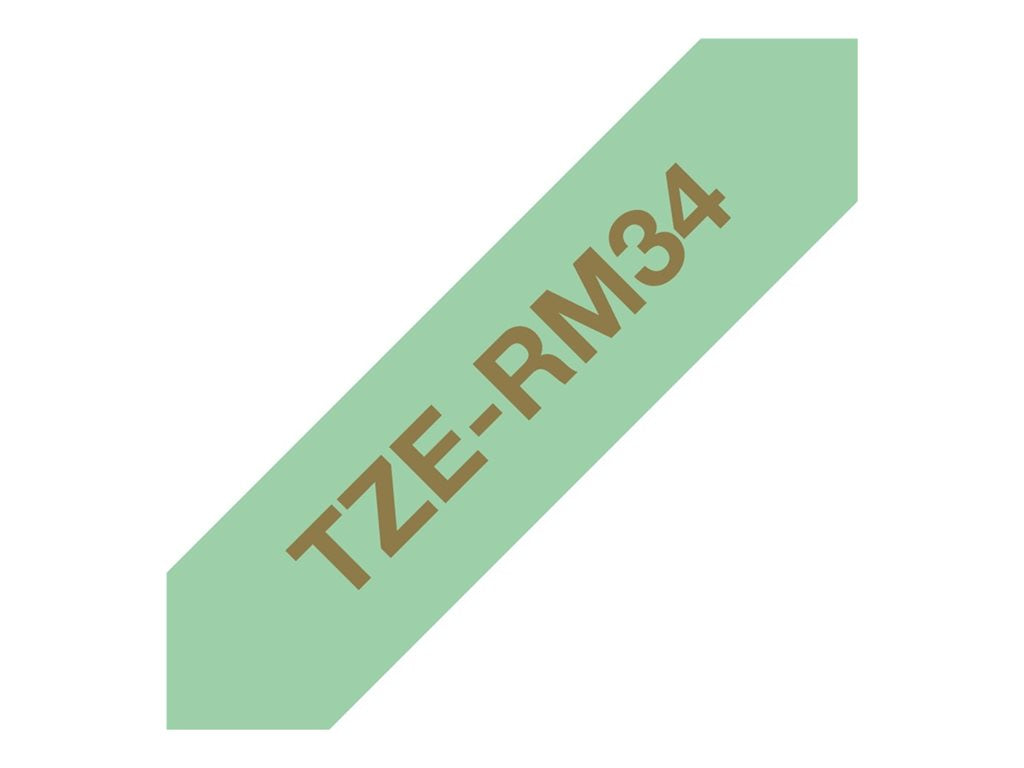 BROTHER P-Touch 12mm mint green/gold ribbon tape