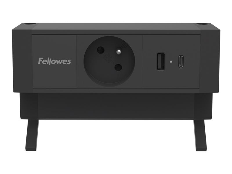 FELLOWES Power Desk Up 2.0 1x 230V 1x USB A+C Charger FR Black