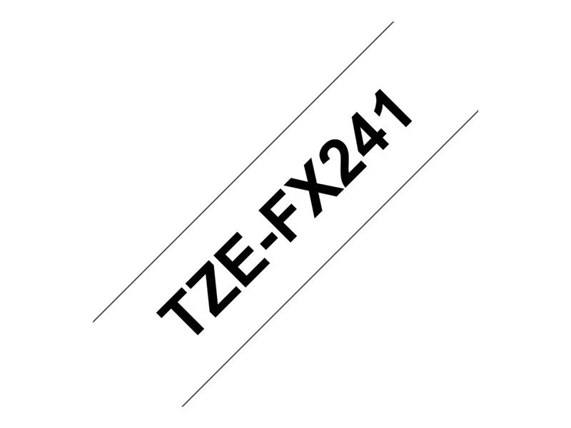 BROTHER P-TOUCH TZE-FX241 noir sur blanc 18mm