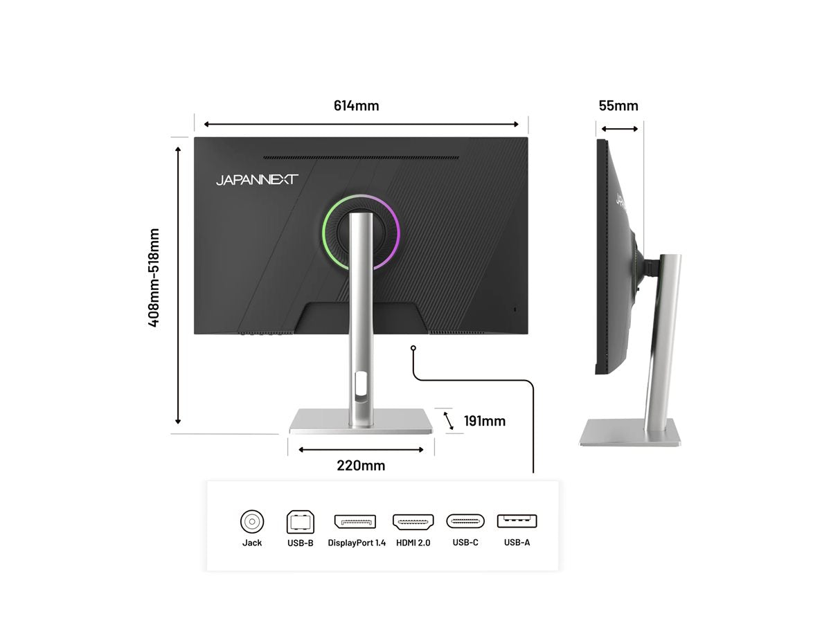 JAPANNEXT JAPANNEXT JN-IPS275K-HSPC9 - Ecran 27p - 5120x2880 5K 60Hz IPS - 350 cd/m2 - 2000:1 - HDMI - DP - USB-C charge 90W - Blanc