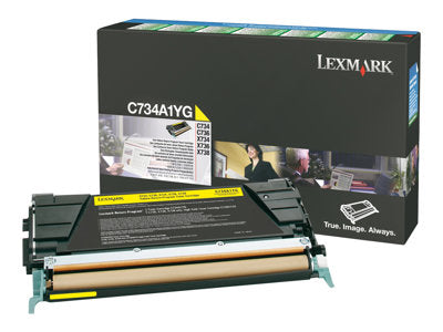 LEXMARK C734, X734 cartouche de toner jaune capacité standard 6.000 pages pack de 1 retour programme
