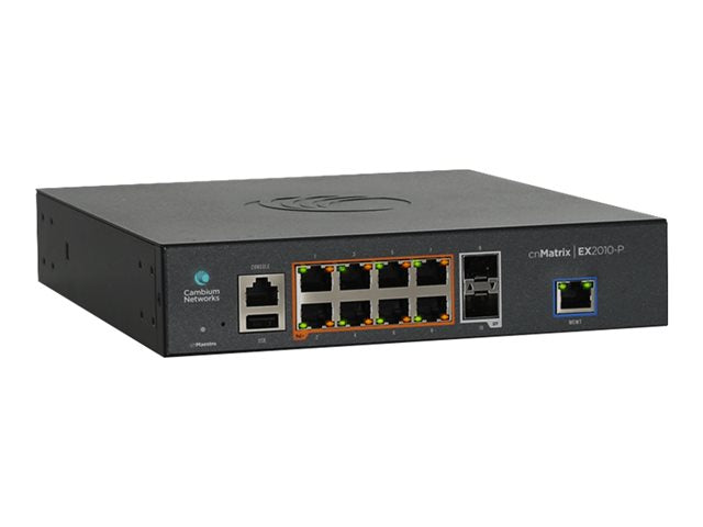 CAMBIUM NETWORKS CAMBIUM Intelligent Ethernet PoE Switch 8 x 1G and 2 SFP fiber ports no power cord L2 & L3 functionality