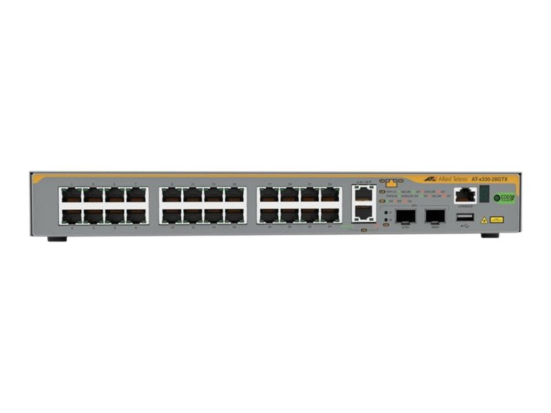 ALLIED TELESIS ALLIED L3 Stackable Switch 24x 10/100/1000-T 2x 1/2.5/5/10G-T 2x SFP+ Ports single fixed PSU EU Power Cord
