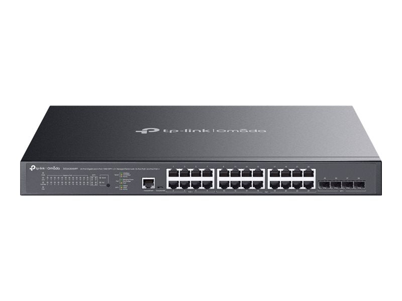 TP-LINK TP-LINK SG3428XMPP Omada 24-Port Gigabit 4-Port 10GE SFP+ L2+ Managed Switch 16x PoE+ 8x PoE++