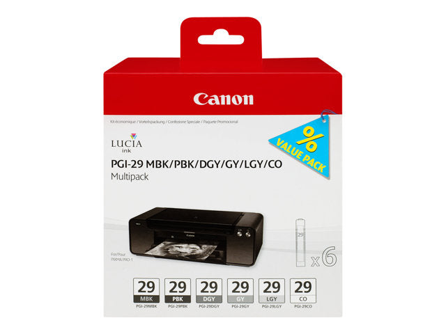 CANON PGI-29 cartouche encre noir et cinq couleurs capacite standard multipack