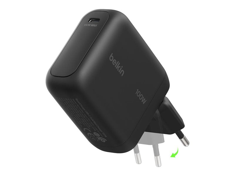 BELKIN 100W 1C GAN WALL CHARGER BK FOLDABLE EU PLUG
