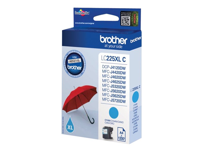 BROTHER LC-225XL cartouche dencre cyan haute capacité 1200 pages pack de 1