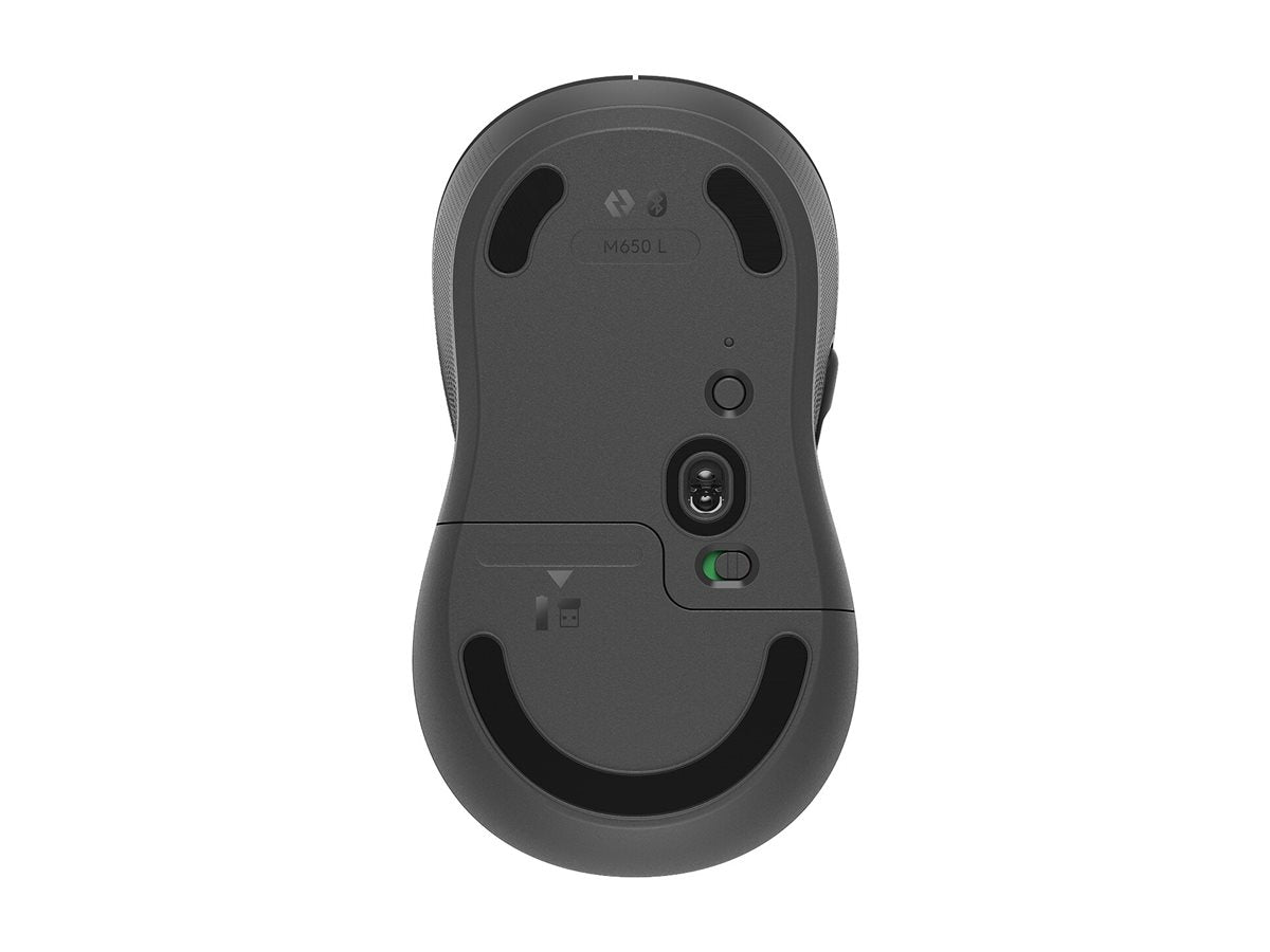 LOGITECH LOGITECH Signature M650 L Mouse large size optical 5 buttons wireless Bluetooth 2.4 GHz Bolt USB receiver graphite