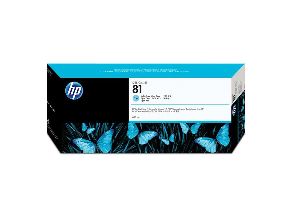 HP 81 original dye Ink cartridge C4934A light cyan standard capacity 680ml 1-pack
