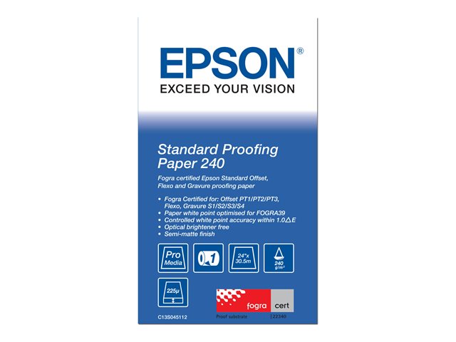 EPSON S045112 Standard proofing paper inkjet 240g/m2 610mm x 30.5m 1 roll 1-pack