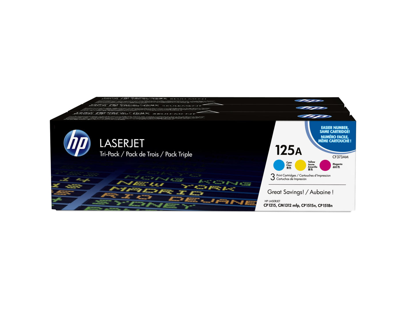 HP 125A original Toner cartridge CF373AM cyan magenta yellow standard capacity 3 x 1.400 pages 3-pack