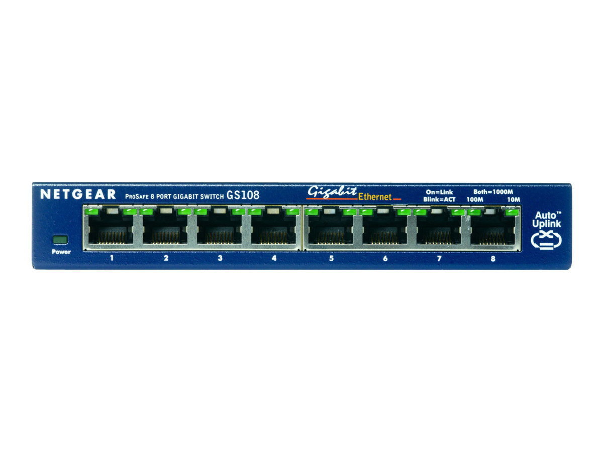 NETGEAR SWITCH 8 PORTS 10/100/1000 MBPS VERSION BOITIER METAL NON MANAGEABLE - NON RACKABLE