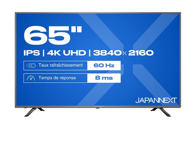 JAPANNEXT JAPANNEXT JN-IPS550UHD60F - Ecran 55p - 4K 3840x2160 UHD 60Hz - IPS - 320 cd/m2 - 1200:1 - HDR - HDMI x3 - télécommande - pieds