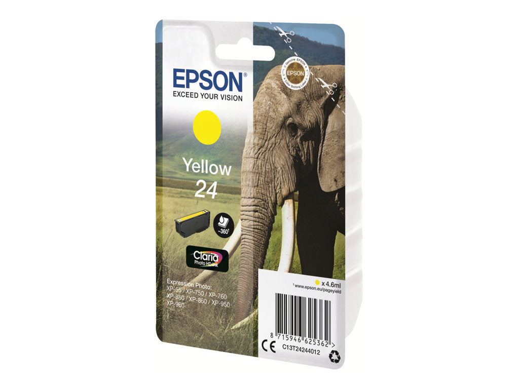 EPSON 3LB 24 ink cartridge yellow standard capacity 4.6ml 360 pages 1-pack blister without alarm