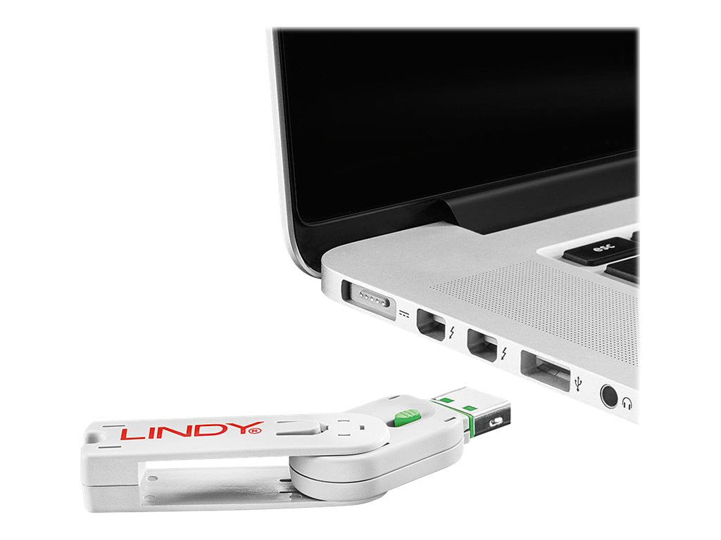 LINDY LINDY Clé USB et 4 bloqueurs de ports USB Vert