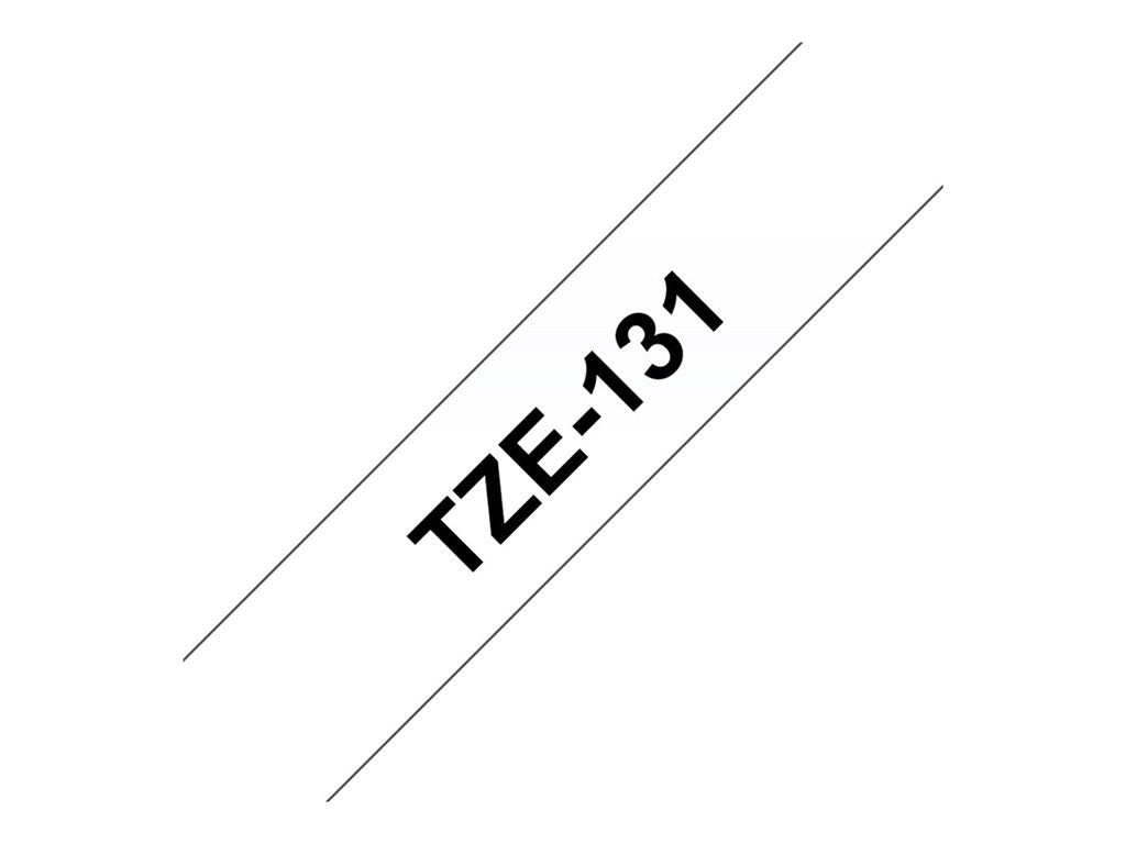 BROTHER P-TOUCH TZE-131 noir sur clear 12mm