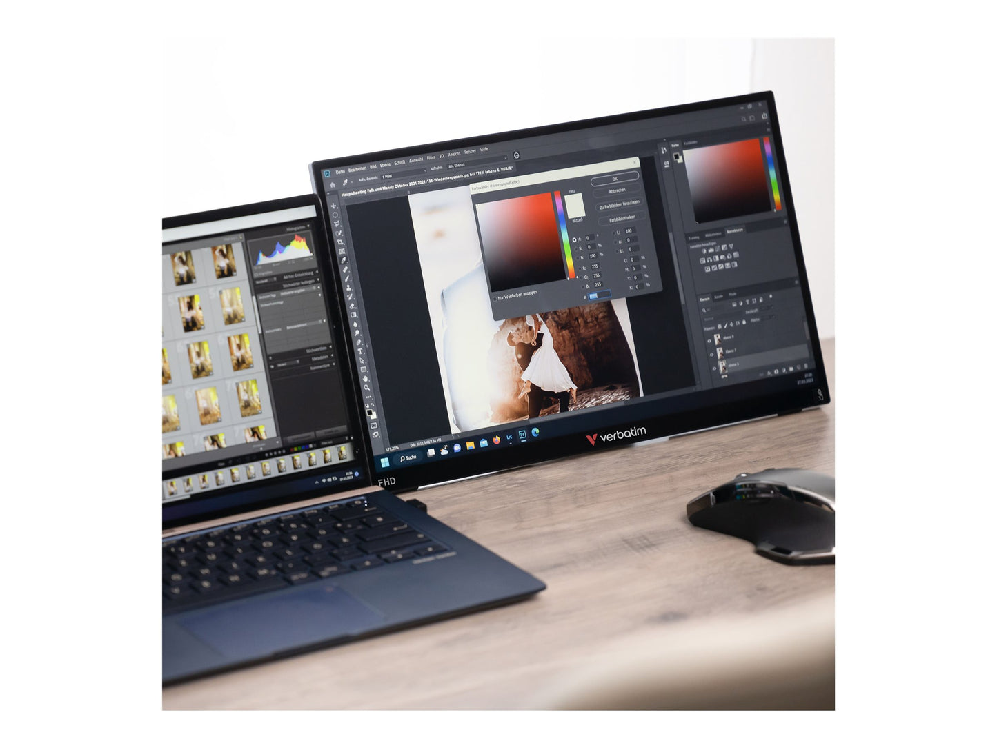 VERBATIM VERBATIM PMT-15 PORTABLE TOUCHSCREEN MONITOR 15.6p FULL HD 1080P METAL HOUSING WCF (P)