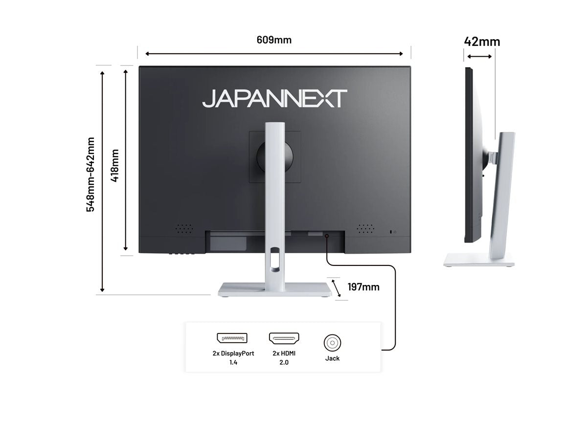 JAPANNEXT JAPANNEXT JN-282i4KP-HSP - Ecran 28.2p 3840x2560 4K+ UHD+ 60Hz - IPS - 340 cd/m2 - 1200:1 - HDR - 3840x2560 - HDMI x2 - DP x2