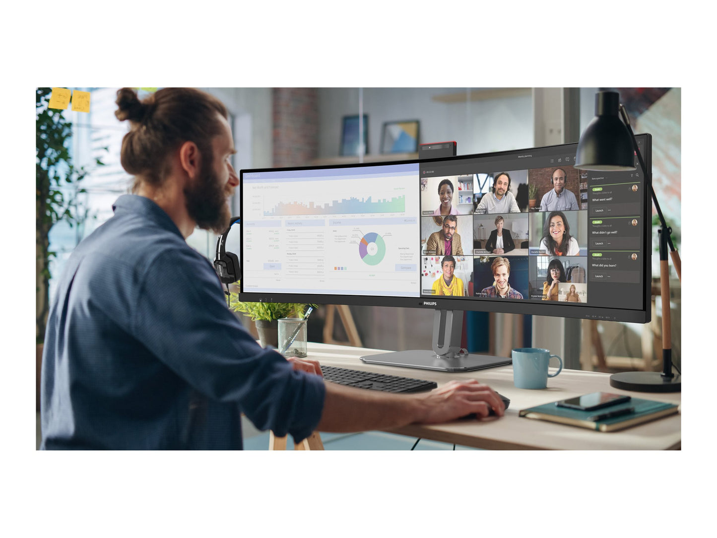 PHILIPS 49B2U6900CH/00 48.8p 5120x1440 VA Curved 1800R H/A 130mm SUPERWIDE USB-C 75Hz DP 2xHDMI USB HUB SPEAKERS
