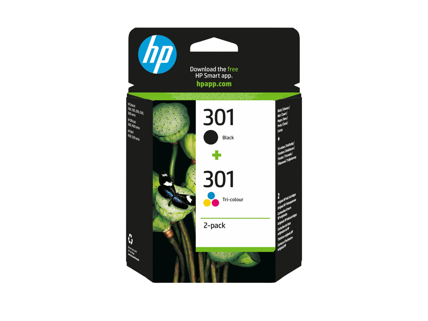HP 301 original Ink cartridge N9J72AE Combo 2-Pack Standard Capacity Black and Colour cartridge