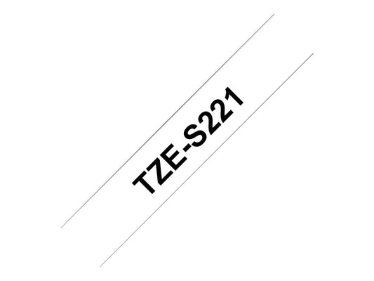 BROTHER P-TOUCH TZE-S221 noir sur blanc 9mm extra gluey
