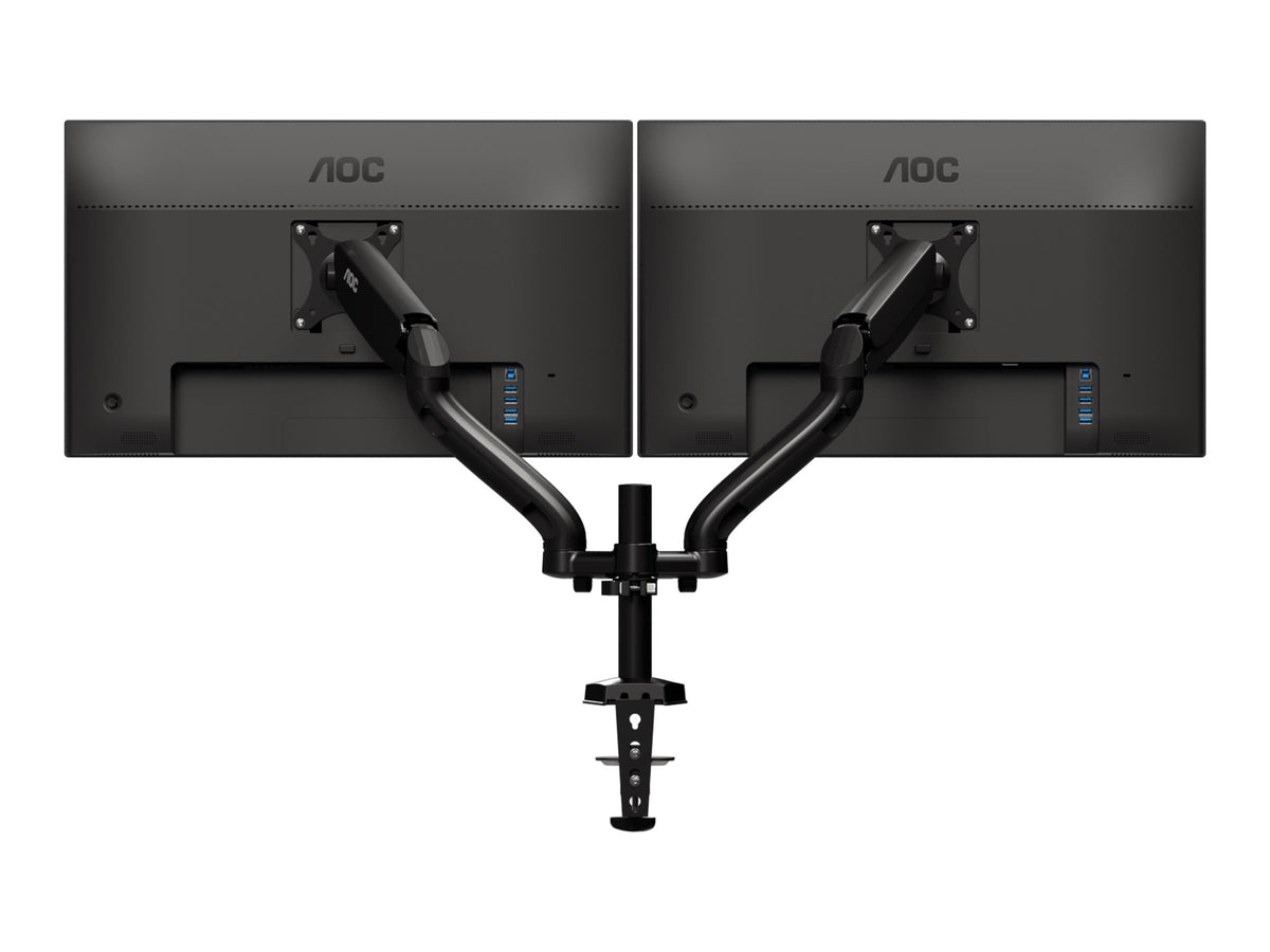 AOC INTERNATIONAL AOC AS110D0 bras réglable - pour 2 écrans LCD - alliage d'aluminium - Taille d'écran : jusqu'à 27 pouces - montrable sur bureau