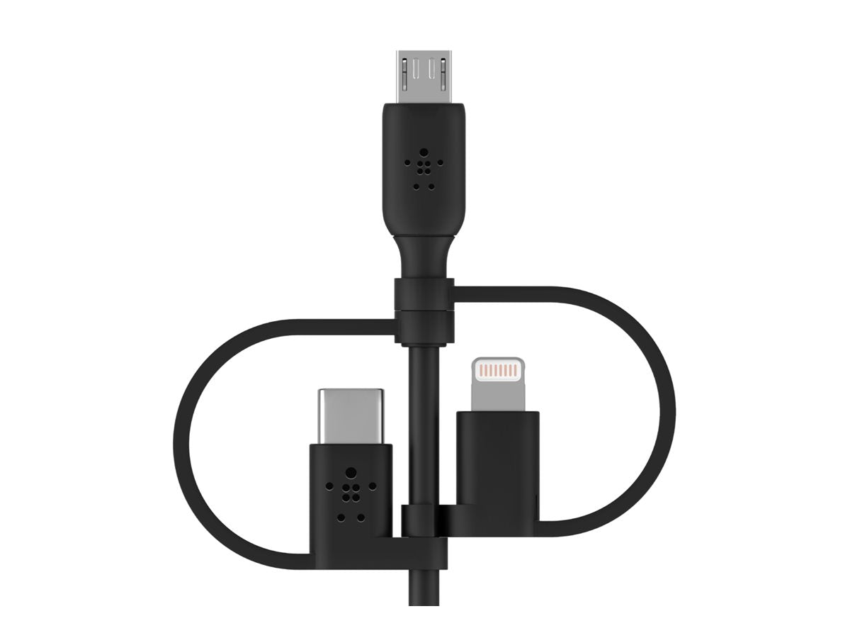 BELKIN Cable USB-A vers USB-C Lightning et MicroUSB
