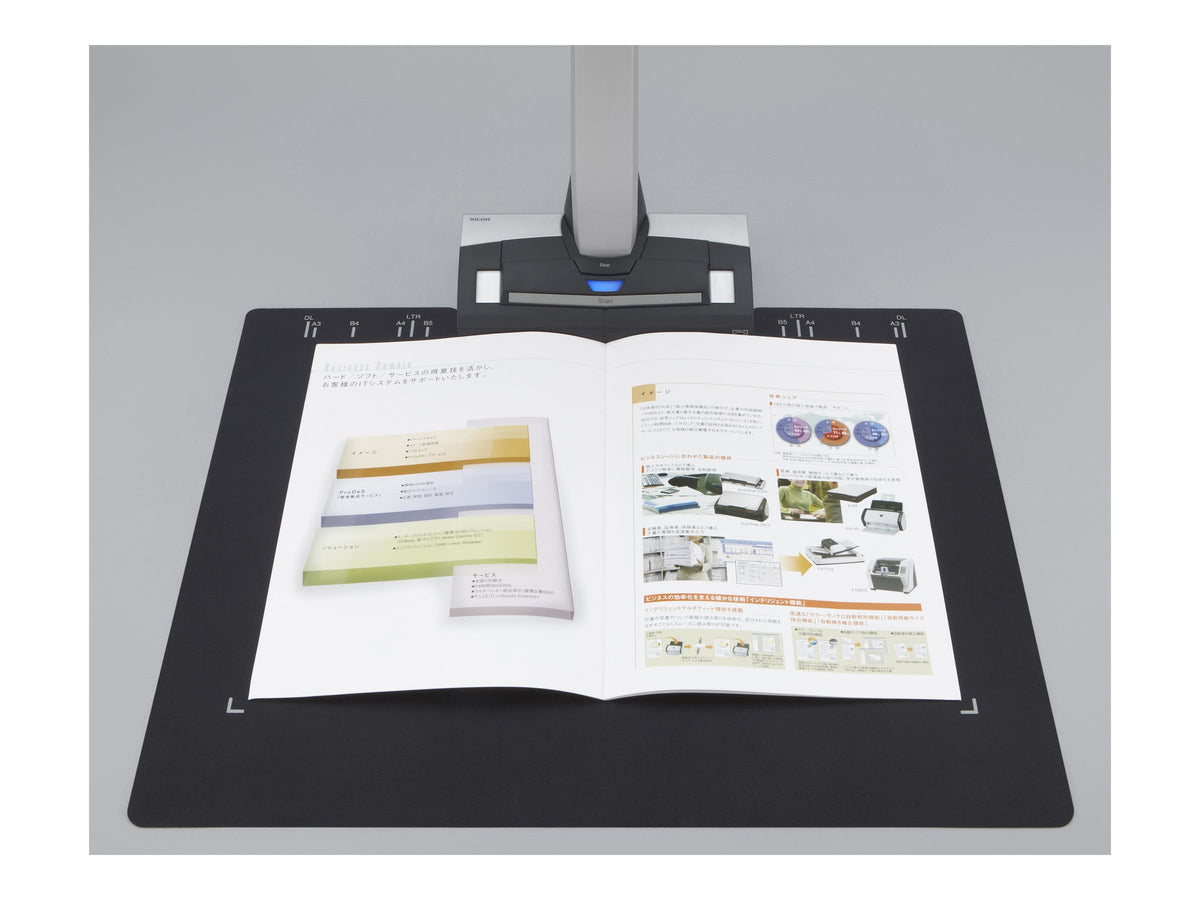 RICOH ScanSnap SV600 Contactless overhead document scanner capable of scanning A8 to A3 documents up to 30mm depth. Includes USB 2