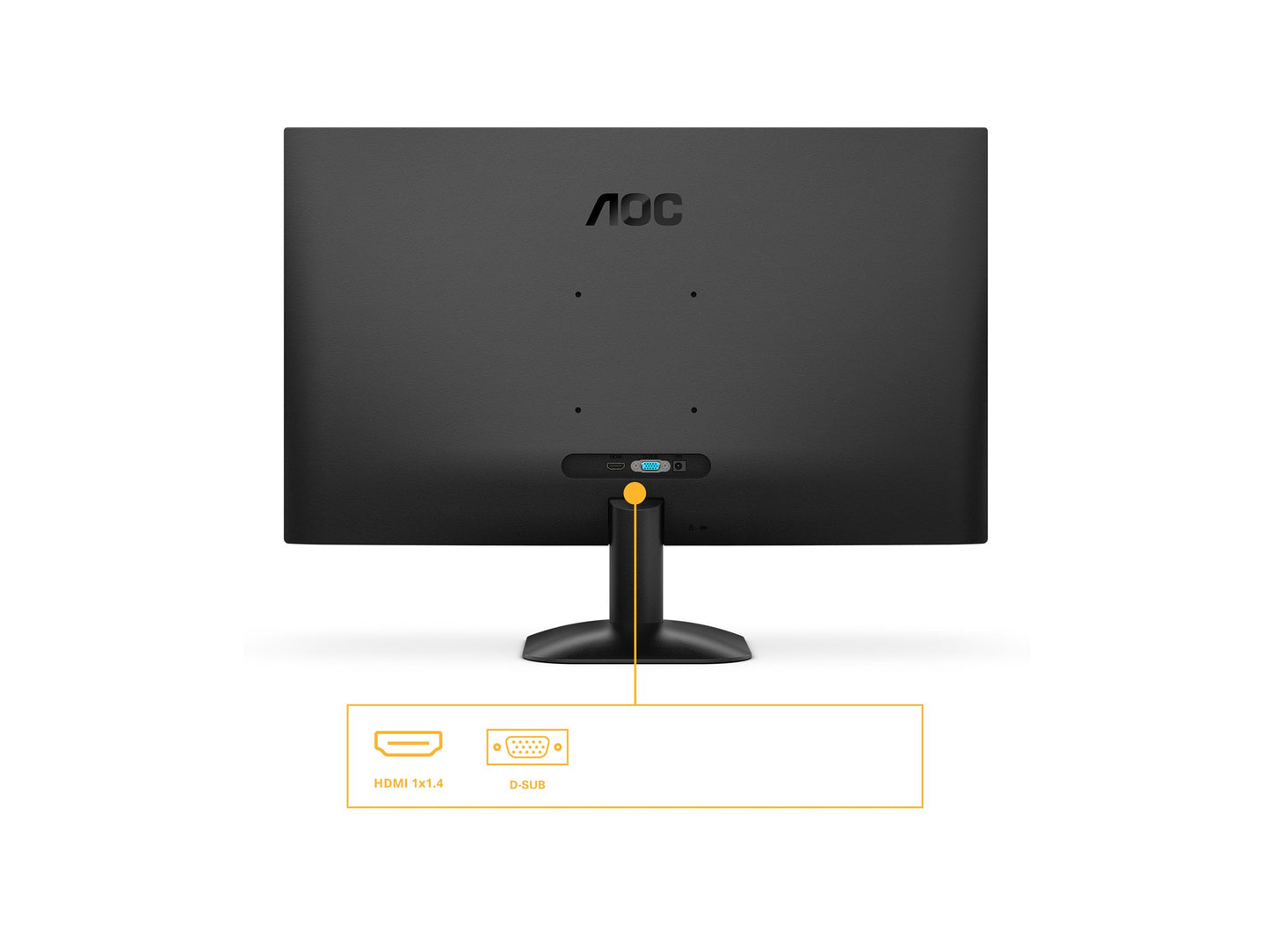 AOC 24B35HM2 - Écran LED - 24"-1920 x 1080 Full HD (1080p) @ 100 Hz - VA - 300 cd/m² - 4000:1 - 1 ms - HDMI, VGA - noir