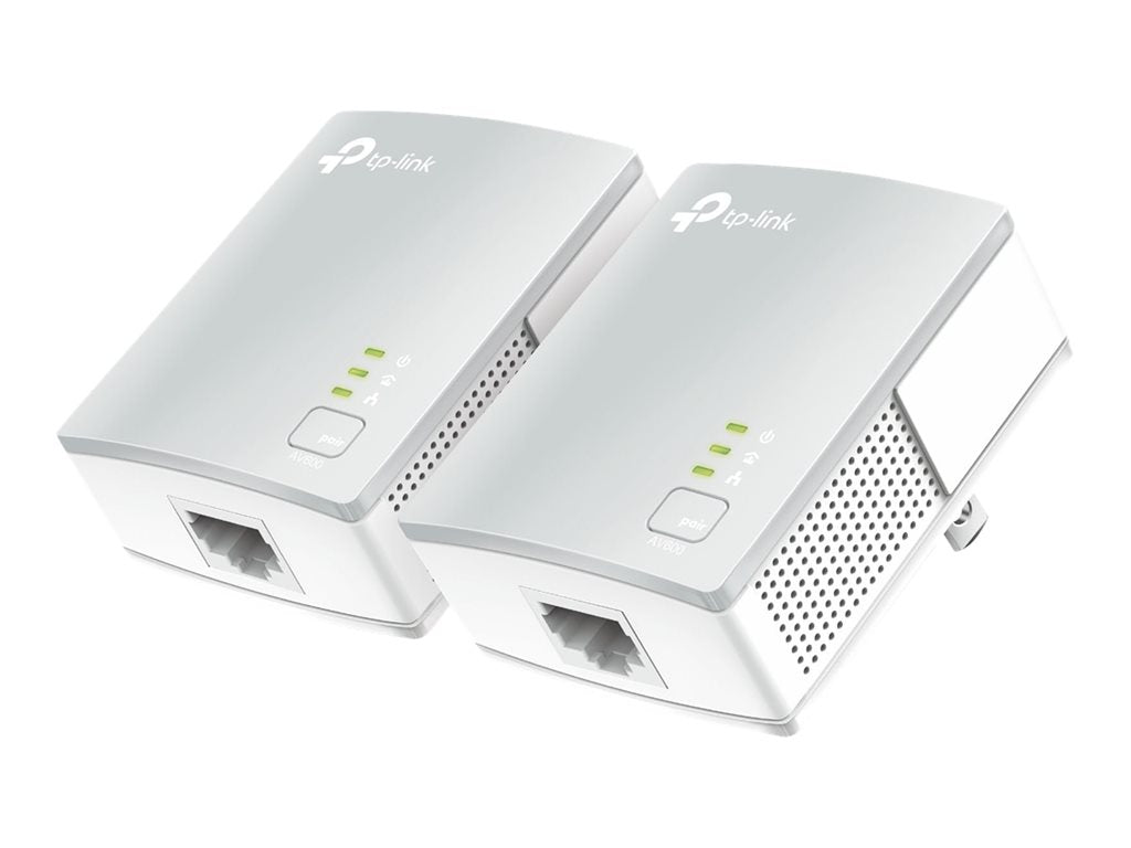 TP-LINK 500Mbps Nano Powerline Adapter Starter Kit Homeplug AV Multistreaming Plug and play 500Mbps powerline data rate Twin Pack