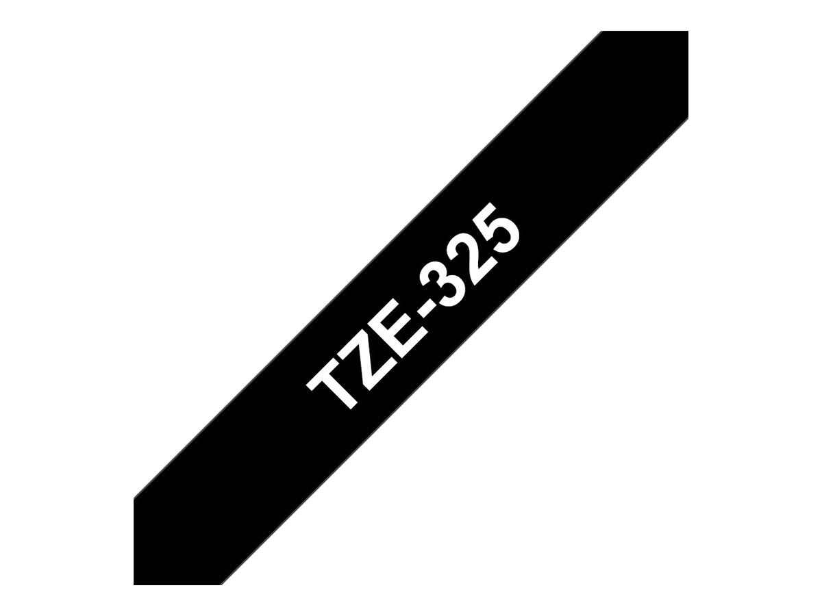 BROTHER P-TOUCH TZE-325 blanc sur noir  9mm