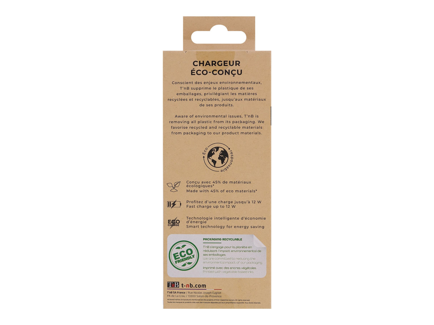 TNB USB Eco-friendly Wall Charger 2.4A Sand