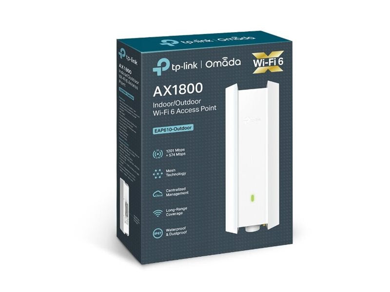 TP-LINK TP-LINK AX1800 Indoor/Outdoor Dual-Band Wi-Fi 6 Access Point Gigabit RJ45 Port 574Mbps at 2.4GHz 1201Mbps at 5GHz