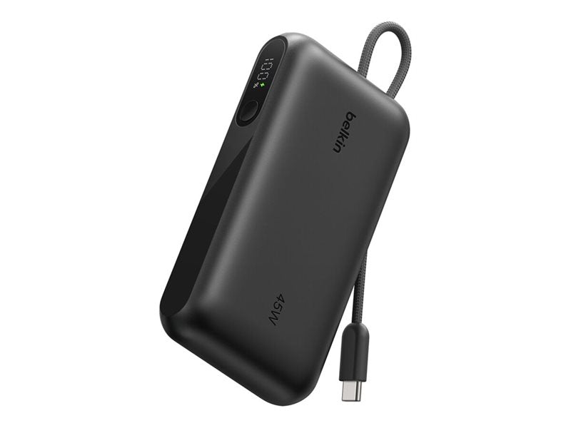 BELKIN BOOSTCHARGE 10k PD45w Display PowerBank with Integrated Cable 1A1C Black