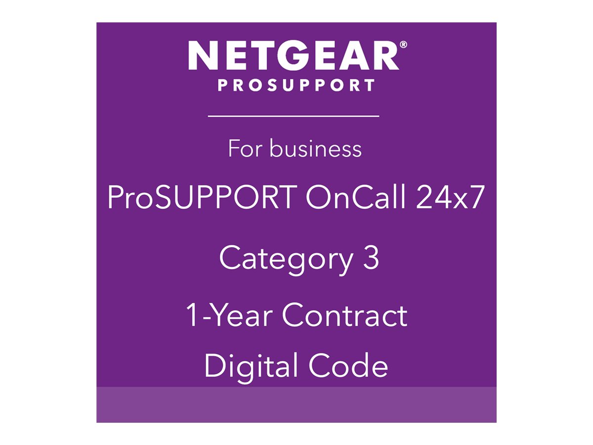 NETGEAR ProSupport Maintenance Contract OnCall 24x7 Cat.3 - Hardware Replacement NBD - 1 Year Warranty Extension - electronicLicense