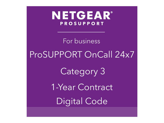 NETGEAR ProSupport Maintenance Contract OnCall 24x7 Cat.3 - Hardware Replacement NBD - 1 Year Warranty Extension - electronicLicense